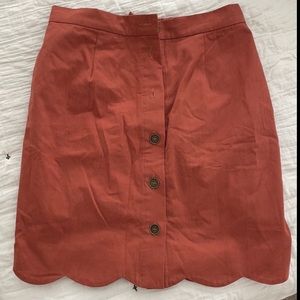 Scalloped burnt orange skirt